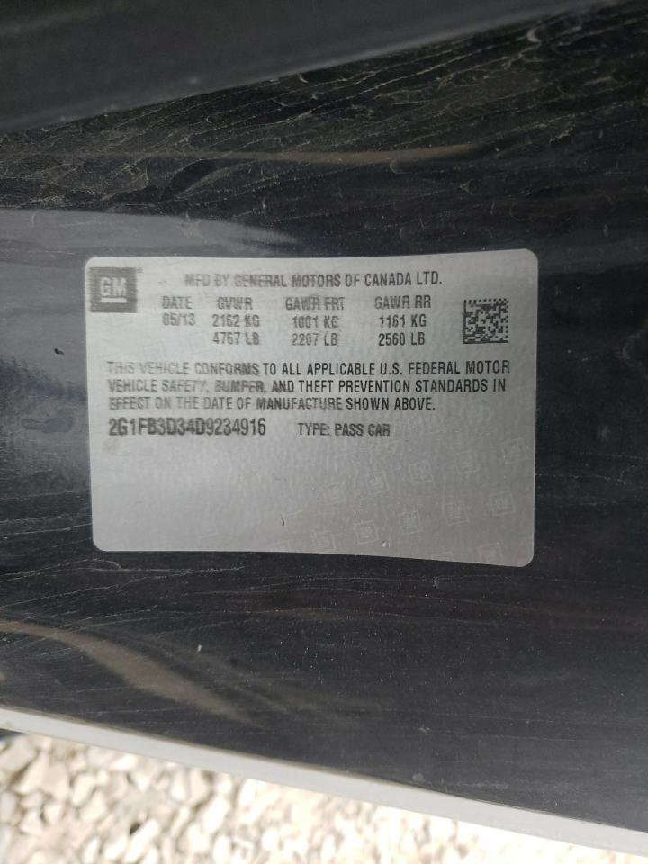 Photo 10 from auction – 2013 CHEVROLET CAMARO LT with VIN 2G1FB3D34D9234916