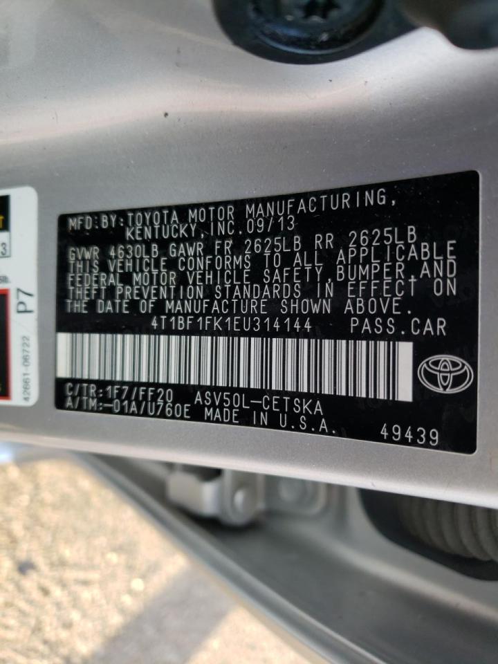 Photo 10 from auction – 2014 TOYOTA CAMRY L with VIN 4T1BF1FK1EU314144