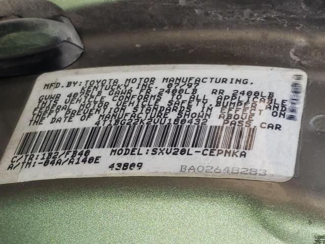 Photo 10 from auction – 1997 TOYOTA CAMRY CE with VIN 4T1BG22K2VU180432
