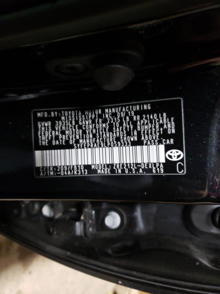 Photo 10 from auction – 2020 TOYOTA COROLLA LE with VIN 5YFEPRAE9LP059333