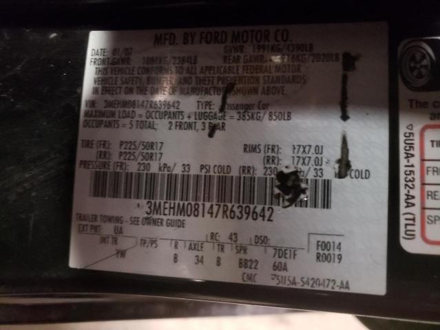Photo 10 from auction – 2007 MERCURY MILAN with VIN 3MEHM08147R639642
