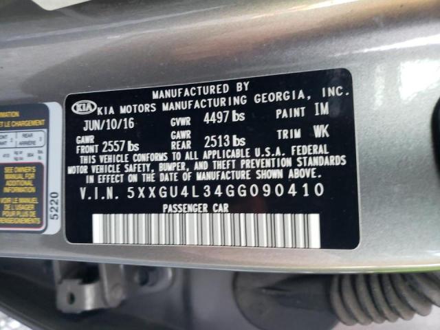 Photo 10 from auction – 2016 KIA OPTIMA EX with VIN 5XXGU4L34GG090410