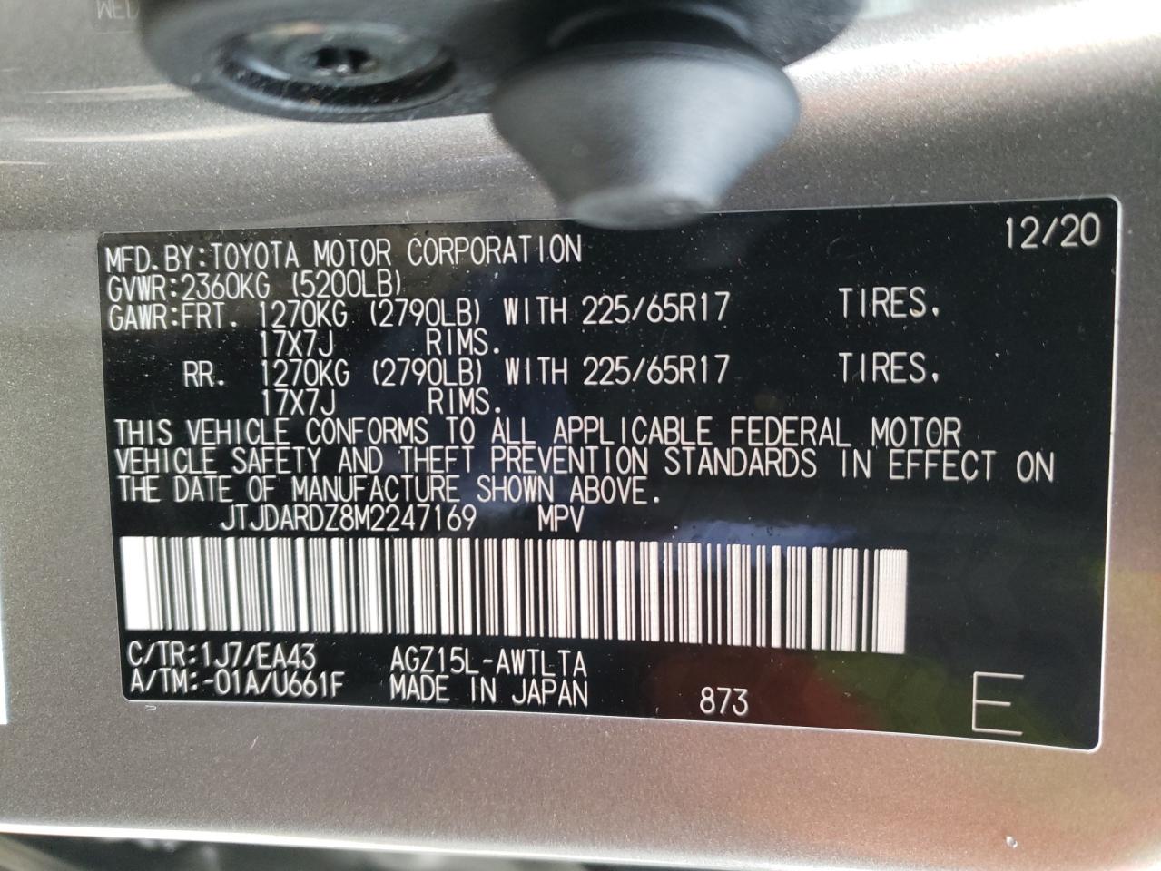 Photo 10 from auction – 2021 LEXUS NX 300 BAS with VIN JTJDARDZ8M2247169