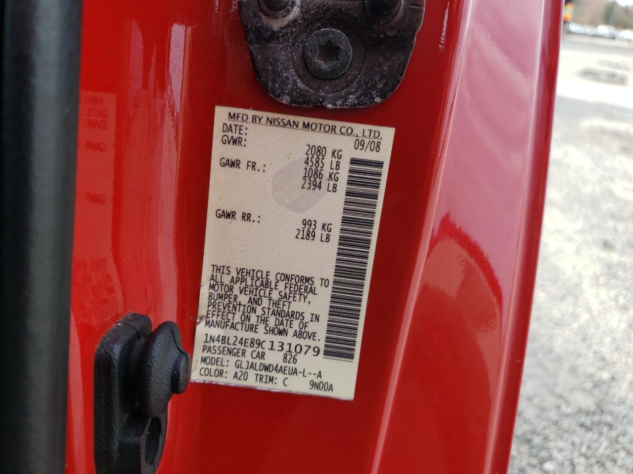 Photo 10 from auction – 2009 NISSAN ALTIMA 3.5 with VIN 1N4BL24E89C131079