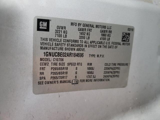 Photo 10 from auction – 2010 CHEVROLET TAHOE C150 with VIN 1GNUCBE02AR184696