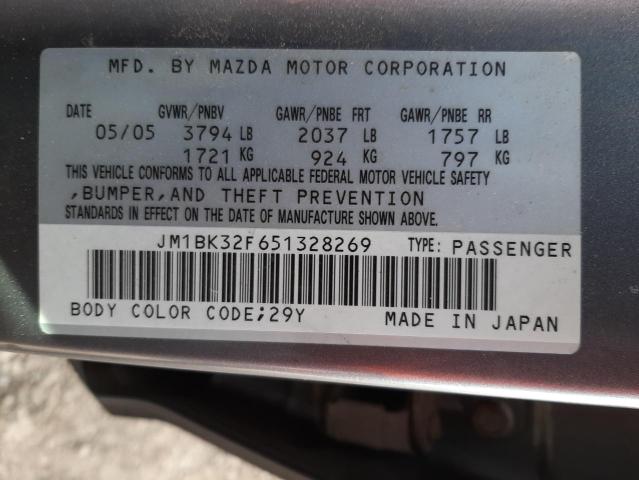 Photo 10 from auction – 2005 MAZDA 3 I with VIN JM1BK32F651328269