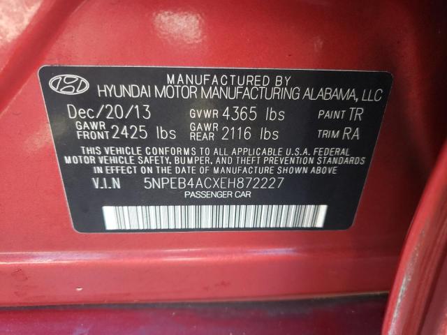 Photo 10 from auction – 2014 HYUNDAI SONATA GLS with VIN 5NPEB4ACXEH872227