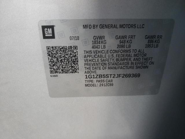 Photo 10 from auction – 2018 CHEVROLET MALIBU LS with VIN 1G1ZB5ST2JF269369