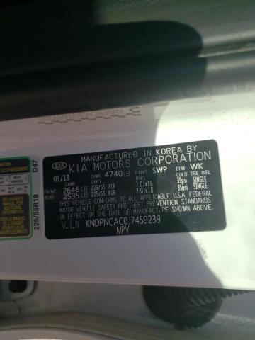 Photo 10 from auction – 2018 KIA SPORTAGE E with VIN KNDPNCAC0J7459239