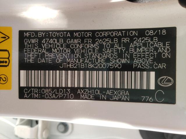 Photo 10 from auction – 2019 LEXUS ES 300H with VIN JTHB21B18K2007590