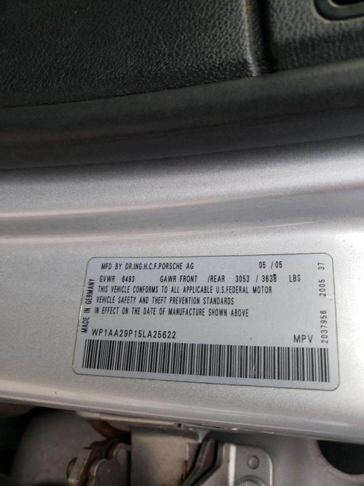 Photo 10 from auction – 2005 PORSCHE CAYENNE with VIN WP1AA29P15LA25622