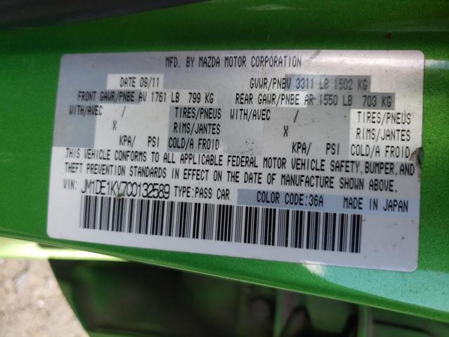 Photo 10 from auction – 2012 MAZDA MAZDA2 with VIN JM1DE1KY7C0132589