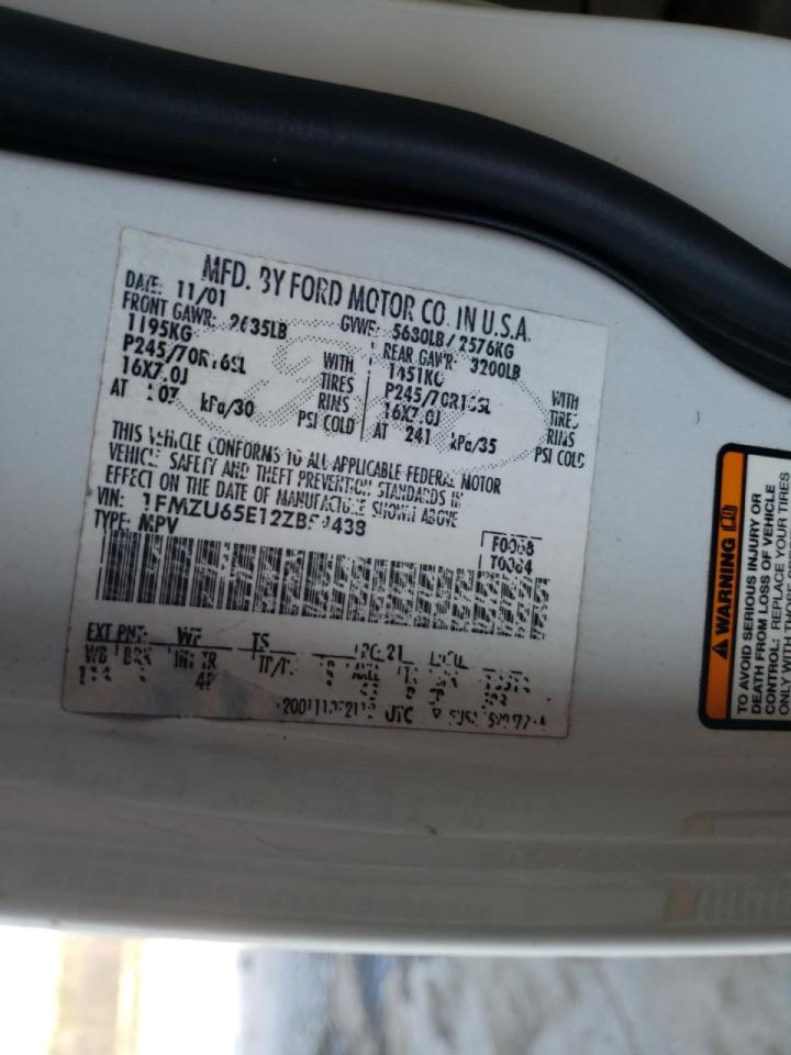 Photo 10 from auction – 2002 FORD EXPLORER L with VIN 1FMZU65E12ZB54438