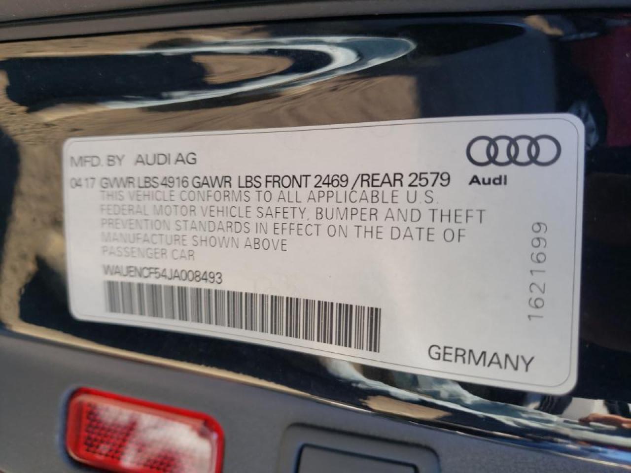 Photo 10 from auction – 2018 AUDI A5 PREMIUM with VIN WAUENCF54JA008493