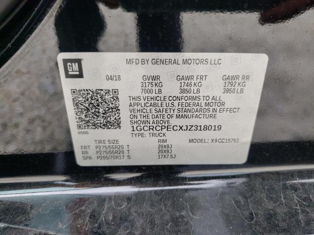 Photo 10 from auction – 2018 CHEVROLET SILVERADO with VIN 1GCRCPECXJZ318019
