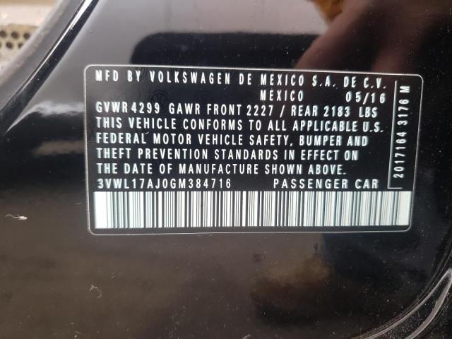 Photo 10 from auction – 2016 VOLKSWAGEN JETTA SEL with VIN 3VWL17AJ0GM384716