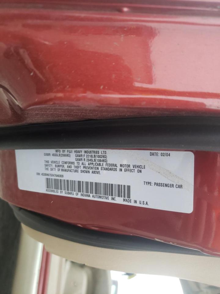 Photo 10 from auction – 2004 SUBARU LEGACY OUT with VIN 4S3BH675X47646309