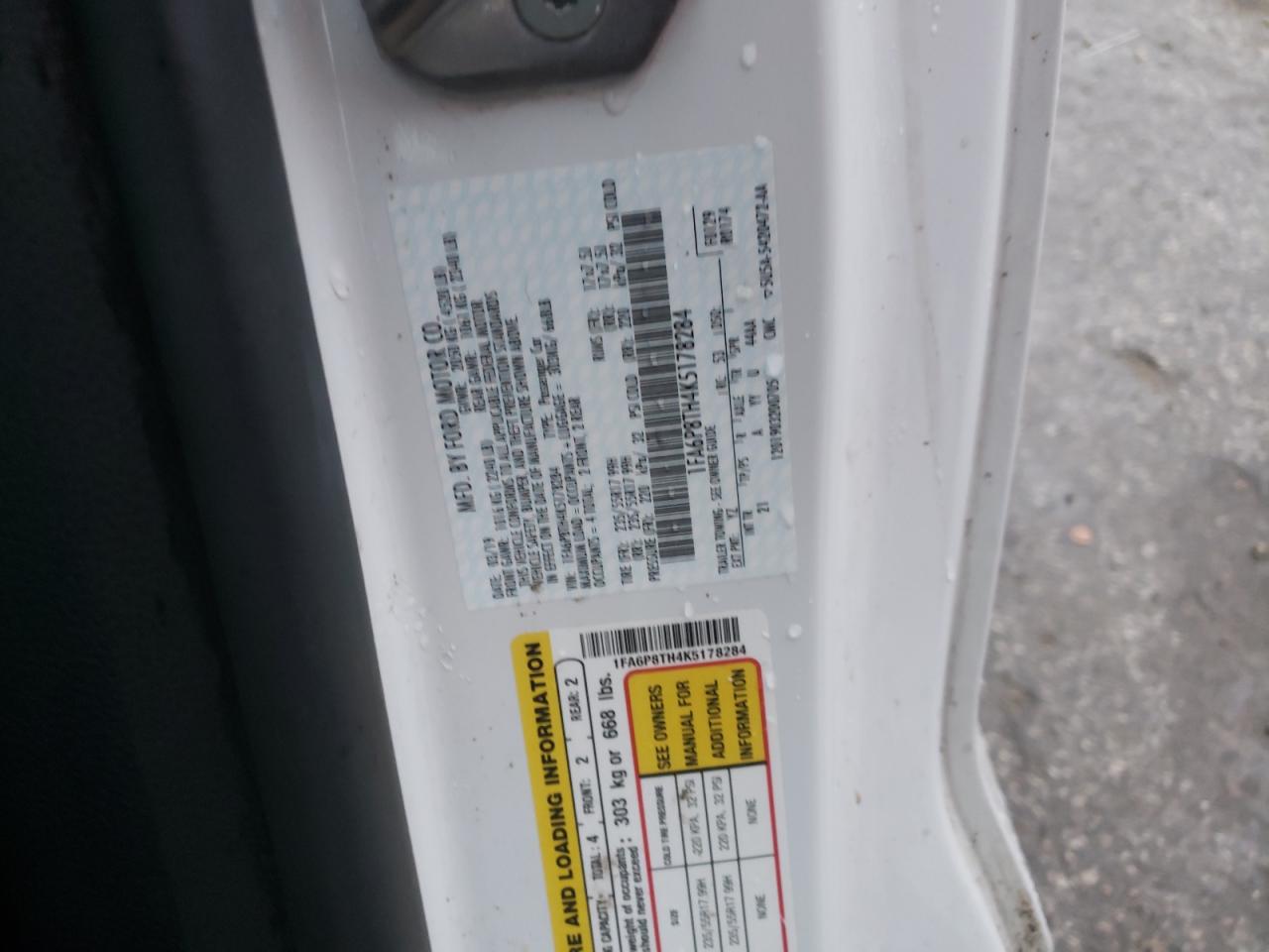 Photo 10 from auction – 2019 FORD MUSTANG with VIN 1FA6P8TH4K5178284
