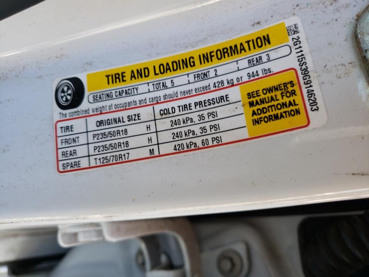 Photo 10 from auction – 2016 CHEVROLET IMPALA LT with VIN 2G1115S39G9146203