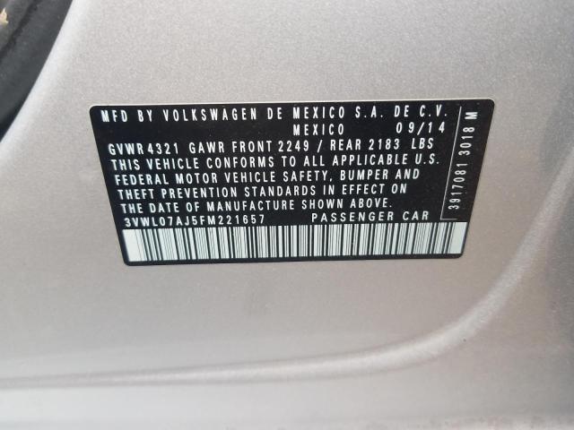 VOLKSWAGEN JETTA SEL 2015 with VIN 3VWL07AJ5FM221657 - Photo from auction