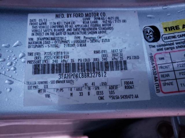 Photo 10 from auction – 2011 FORD FUSION SPO with VIN 3FAHP0KC8BR327812