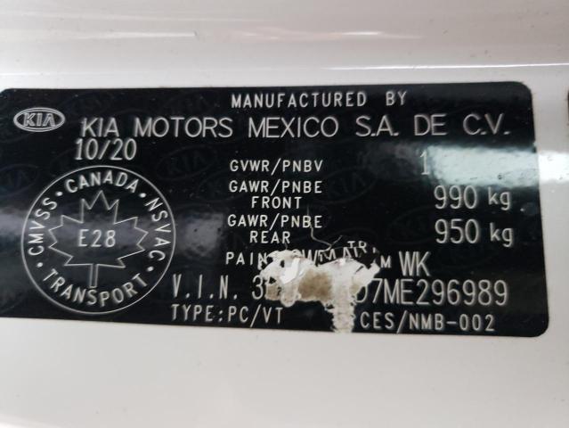 Photo 10 from auction – 2021 KIA FORTE EX with VIN 3KPF54AD7ME296989