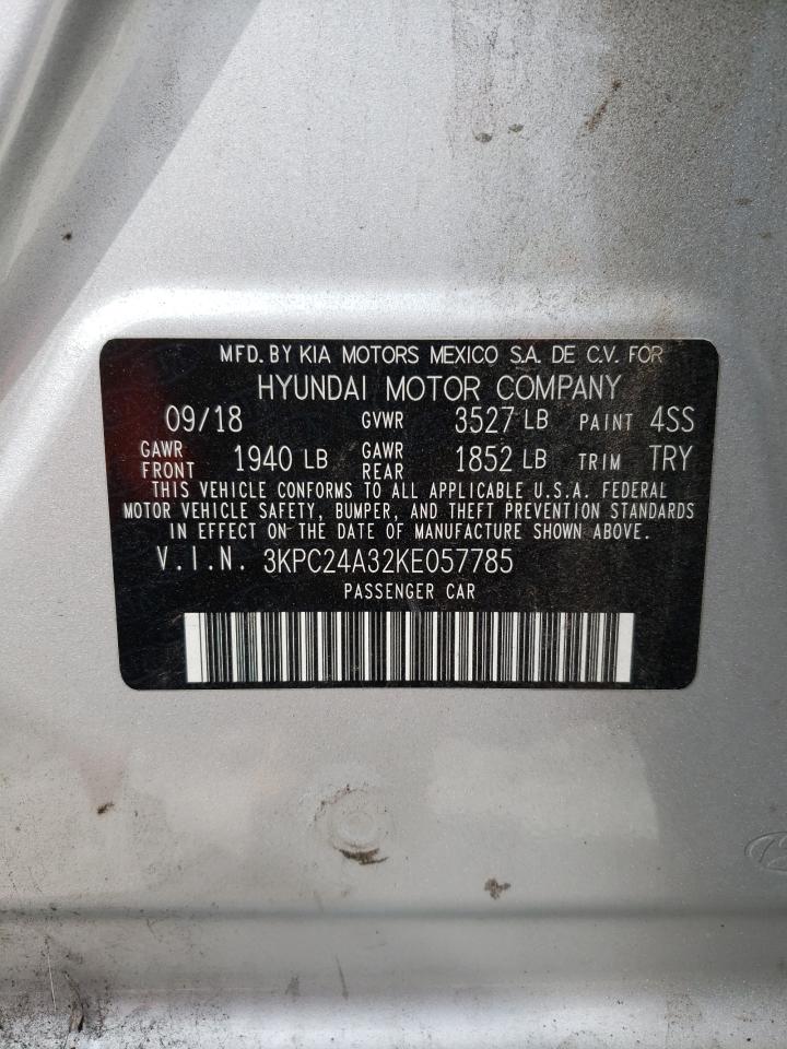 Photo 10 from auction – 2019 HYUNDAI ACCENT SE with VIN 3KPC24A32KE057785