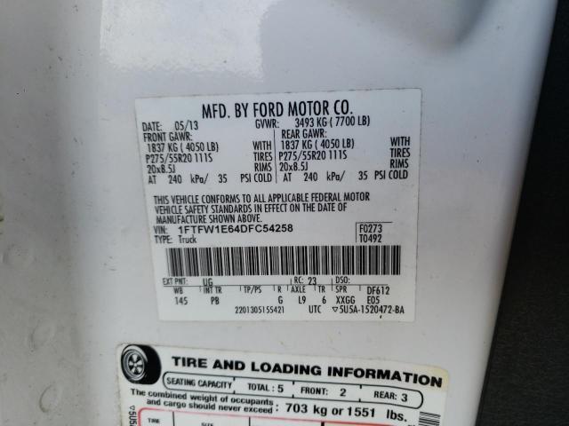 Photo 10 from auction – 2013 FORD F150 SUPER with VIN 1FTFW1E64DFC54258