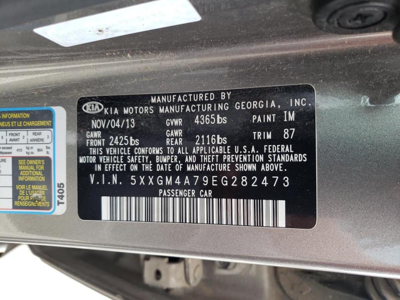 Photo 10 from auction – 2014 KIA OPTIMA LX with VIN 5XXGM4A79EG282473