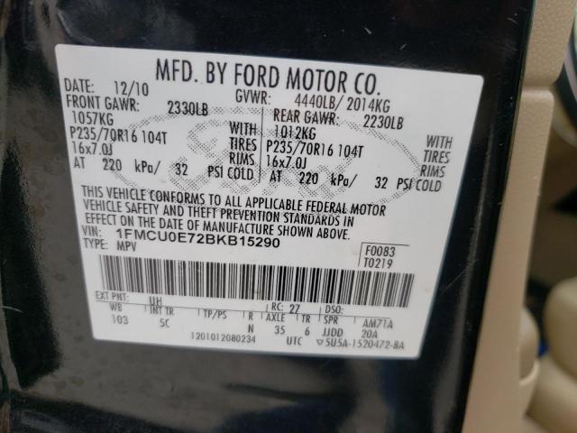 Photo 10 from auction – 2011 FORD ESCAPE LIM with VIN 1FMCU0E72BKB15290