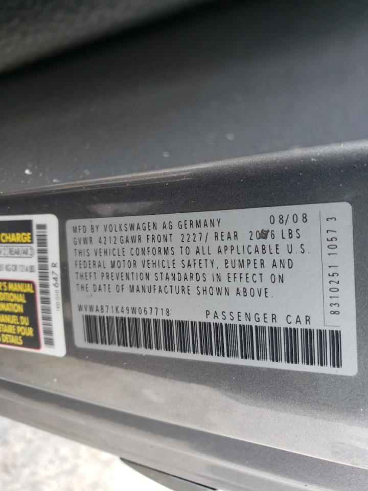 Photo 10 from auction – 2009 VOLKSWAGEN RABBIT with VIN WVWAB71K49W067718