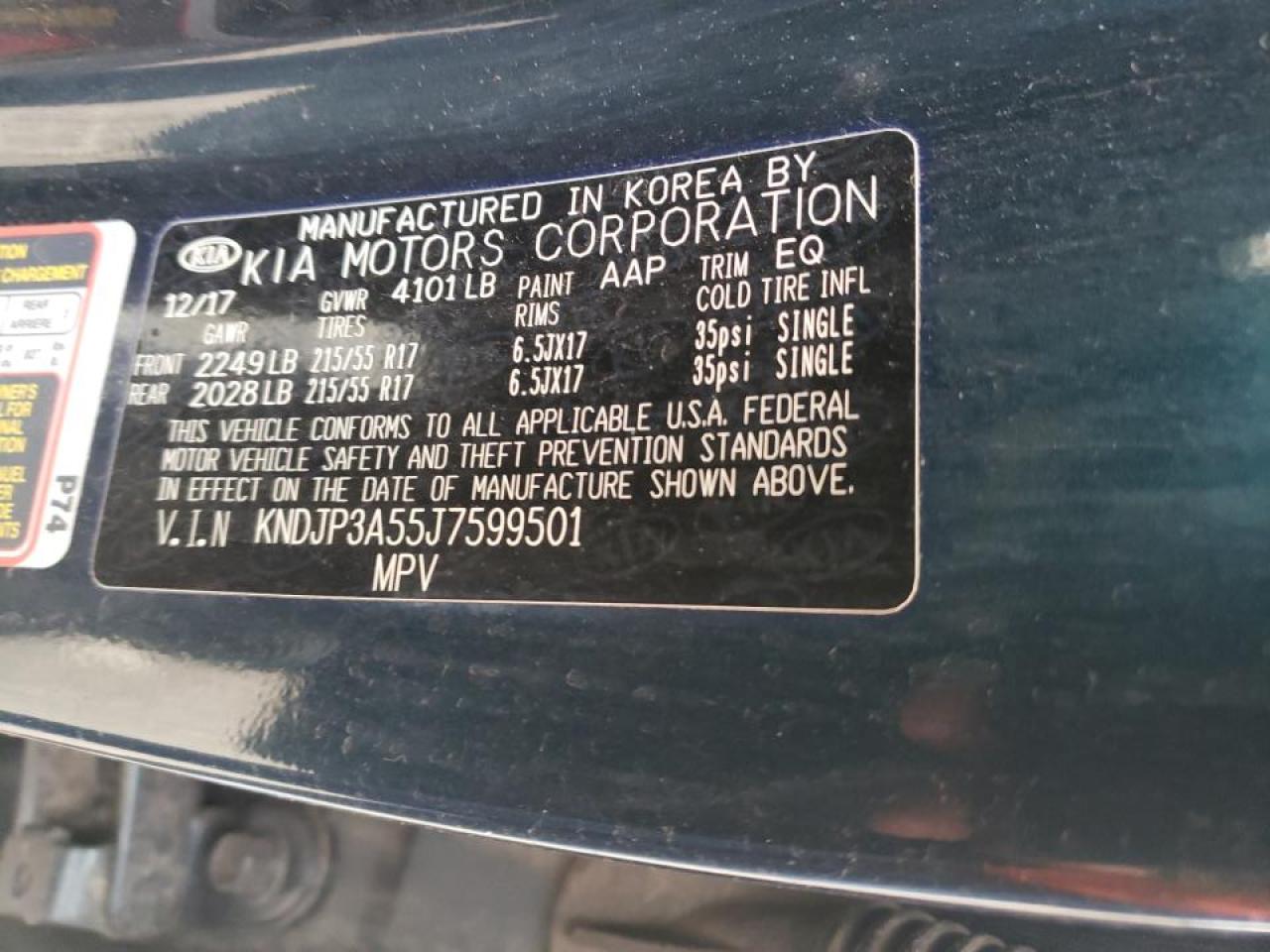 Photo 10 from auction – 2018 KIA SOUL with VIN KNDJP3A55J7599501