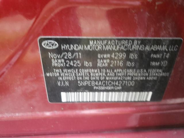 Photo 10 from auction – 2012 HYUNDAI SONATA GLS with VIN 5NPEB4AC1CH427100