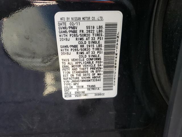 Photo 10 from auction – 2011 INFINITI FX35 with VIN JN8AS1MW8BM732640