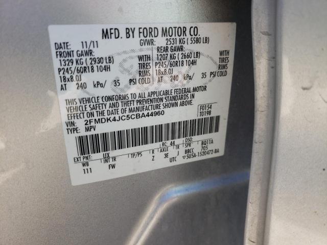 Photo 10 from auction – 2012 FORD EDGE SEL with VIN 2FMDK4JC5CBA44960