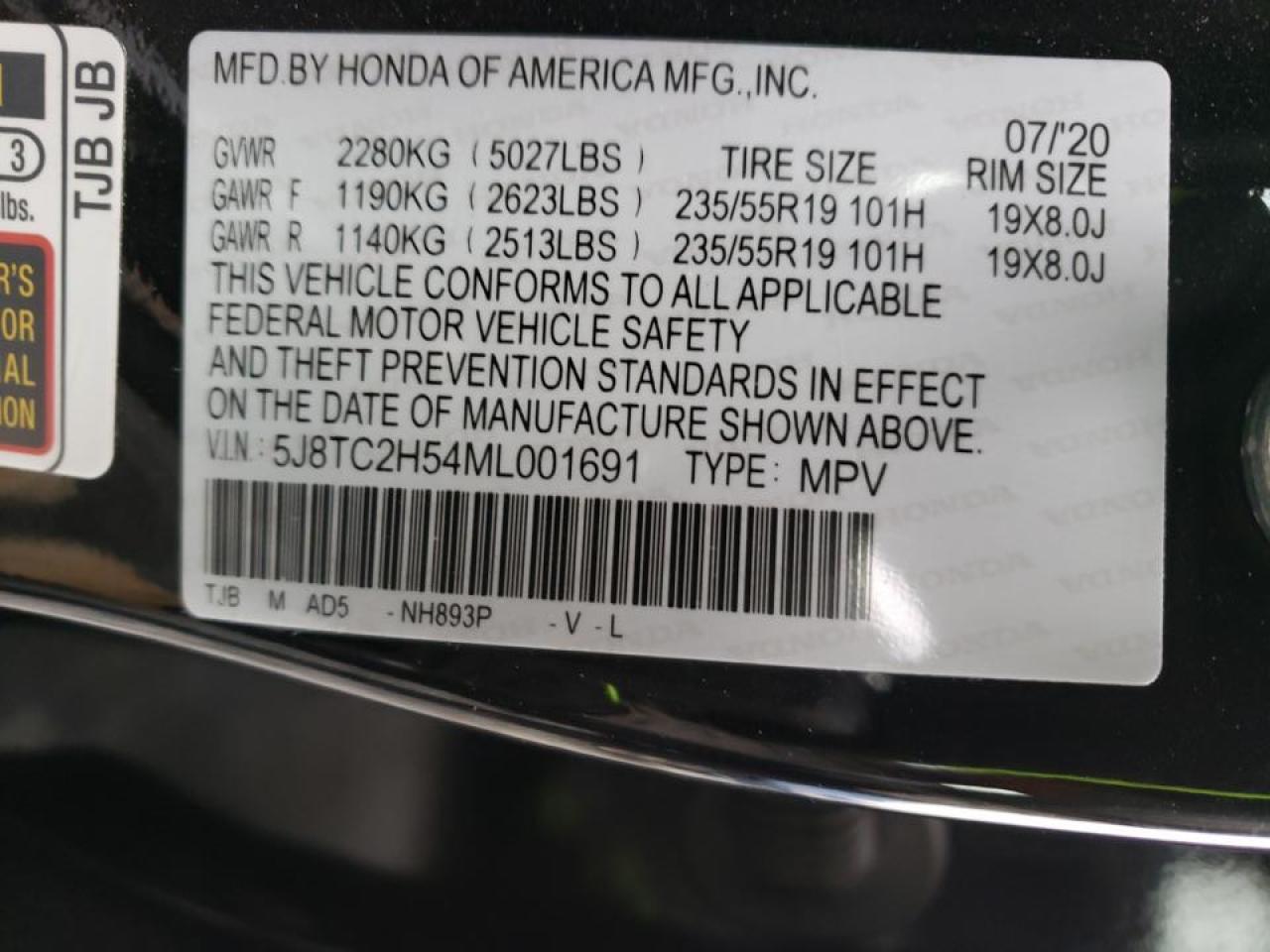 Photo 10 from auction – 2021 ACURA RDX TECHNO with VIN 5J8TC2H54ML001691
