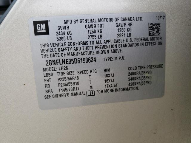 Photo 10 from auction – 2013 CHEVROLET EQUINOX LT with VIN 2GNFLNE35D6193624