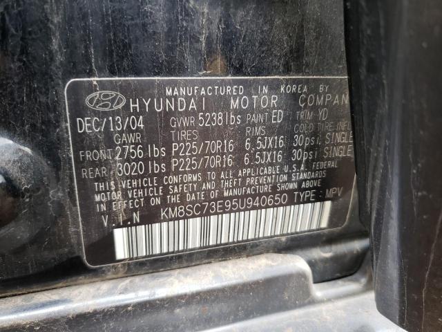 Photo 10 from auction – 2005 HYUNDAI SANTA FE G with VIN KM8SC73E95U940650