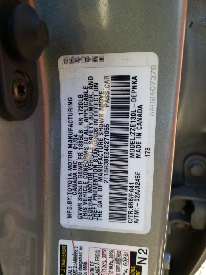 Photo 10 from auction – 2004 TOYOTA COROLLA CE with VIN 2T1BR38E24C271055