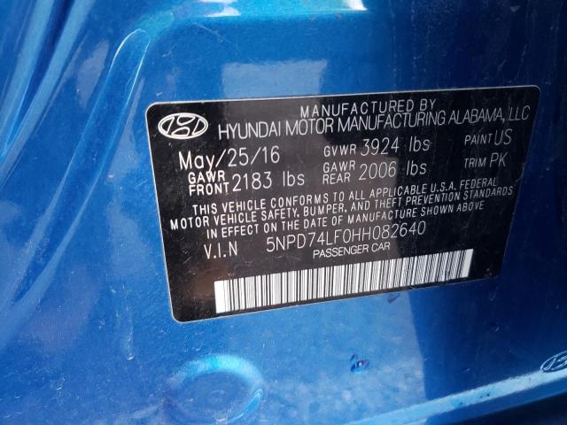 Photo 10 from auction – 2017 HYUNDAI ELANTRA SE with VIN 5NPD74LF0HH082640
