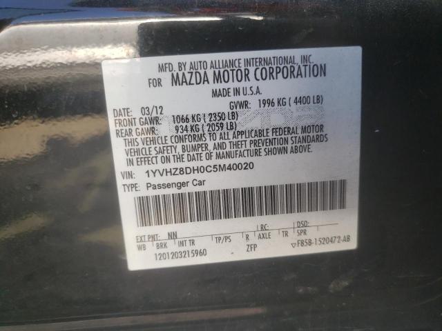 Photo 10 from auction – 2012 MAZDA 6 I with VIN 1YVHZ8DH0C5M40020