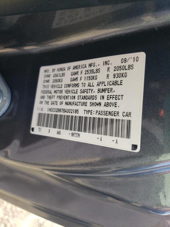 Photo 10 from auction – 2011 HONDA ACCORD EXL with VIN 1HGCS2B87BA002185