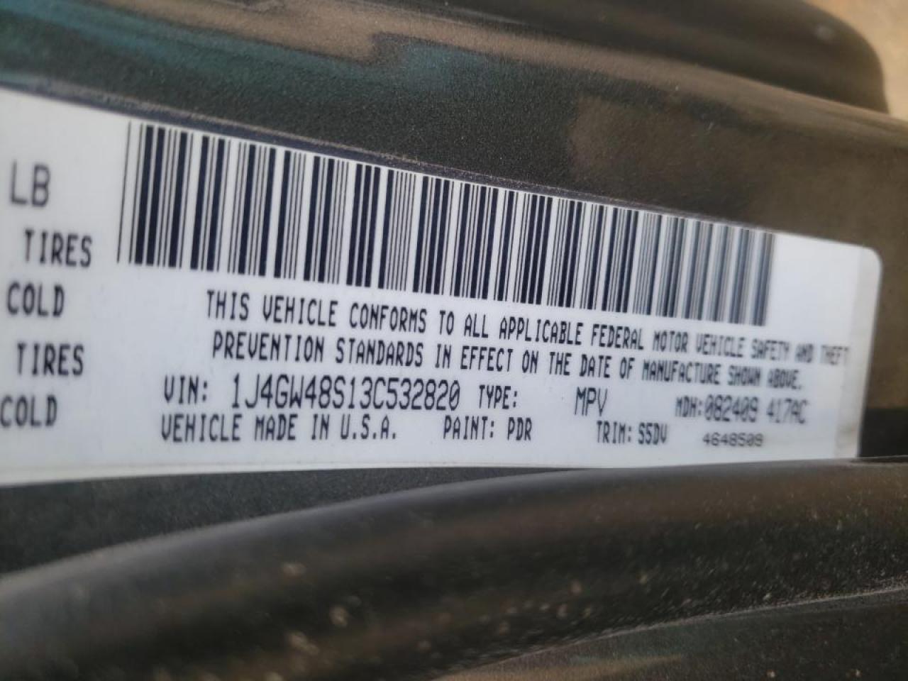 Photo 10 from auction – 2003 JEEP GRAND CHER with VIN 1J4GW48S13C532820