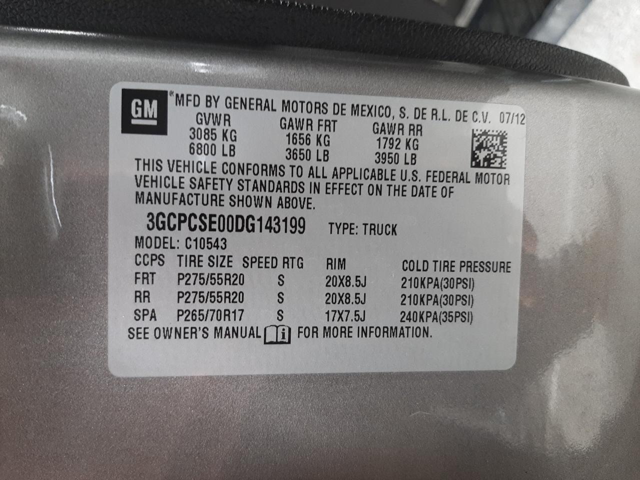 Photo 10 from auction – 2013 CHEVROLET SILVERADO with VIN 3GCPCSE00DG143199