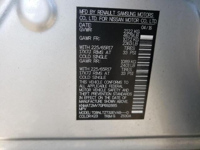 Zdjęcie 10 z aukcji – 2016 NISSAN ROGUE S z VIN KNMAT2MV7GP692885