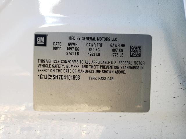 Photo 10 from auction – 2012 CHEVROLET SONIC LT with VIN 1G1JC5SH7C4101893