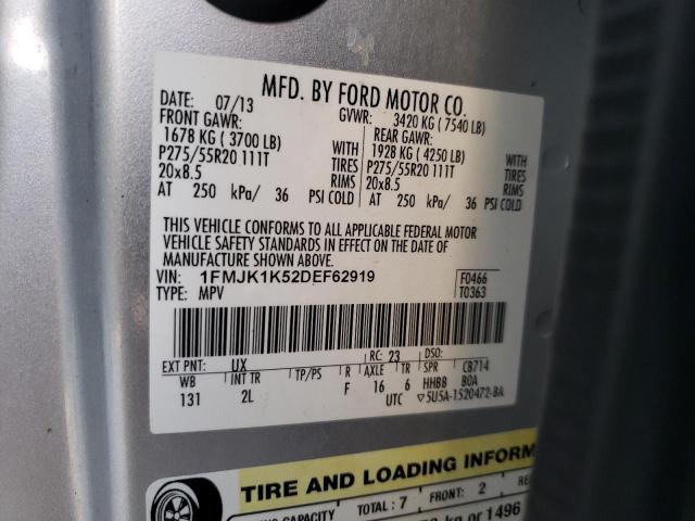 Photo 10 from auction – 2013 FORD EXPEDITION with VIN 1FMJK1K52DEF62919