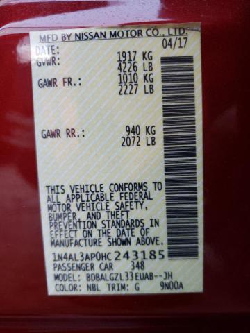 Photo 10 from auction – 2017 NISSAN ALTIMA 2.5 with VIN 1N4AL3AP0HC243185