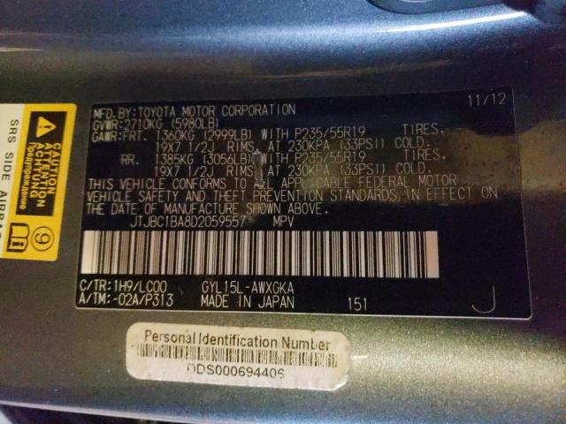 Photo 10 from auction – 2013 LEXUS RX 450 with VIN JTJBC1BA8D2059557