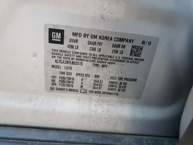 Photo 10 from auction – 2020 CHEVROLET TRAX 1LT with VIN KL7CJLSB1LB033170